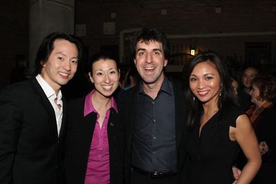 Michael K. Lee, benefit co-producer Kim Varhola, Jason Robert Brown and Jennifer Paz Photo